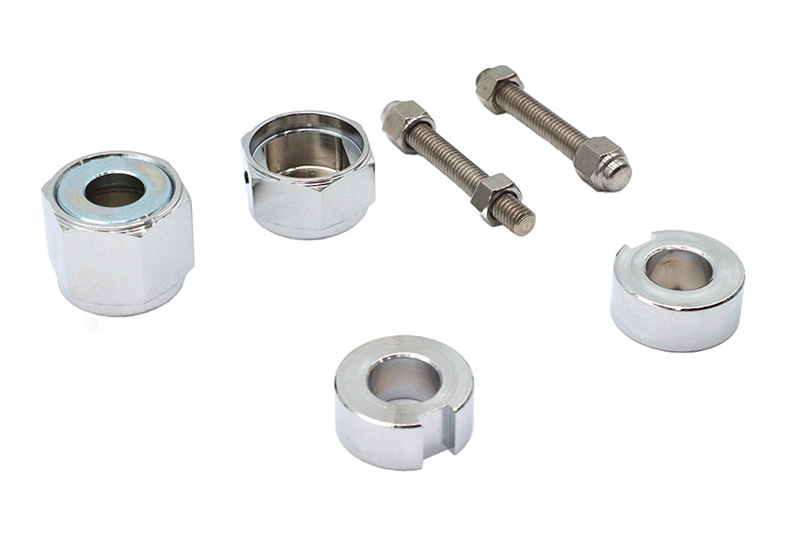 HARLEY Chrom Hinterachs-Einsteller und Mutter-Kit Passend für 1986-1992 FXST, 1986-1992 FLST,