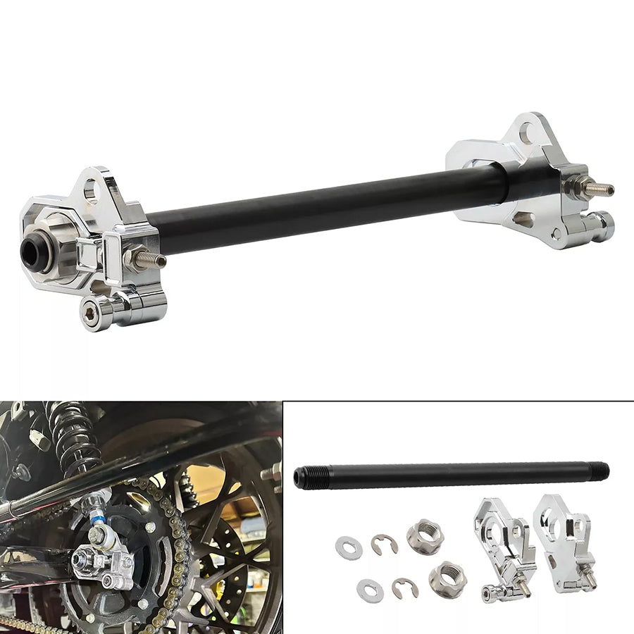 HARLEY 25mm Hinterachsverstellkit Chrom Passend für 2009-UP FLT,