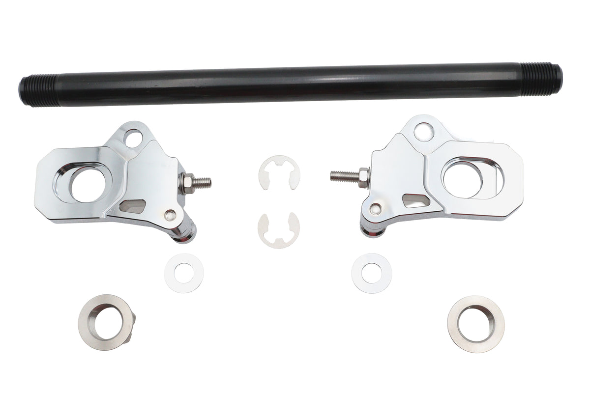 HARLEY 25mm Hinterachsverstellkit Chrom Passend für 2009-UP FLT,