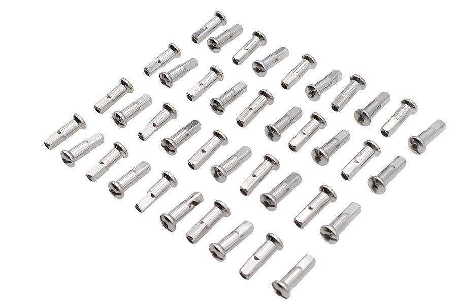 HARLEY Speichennippel-Set, 40-teilig, Chrom, für 0- vorne oder hinten,