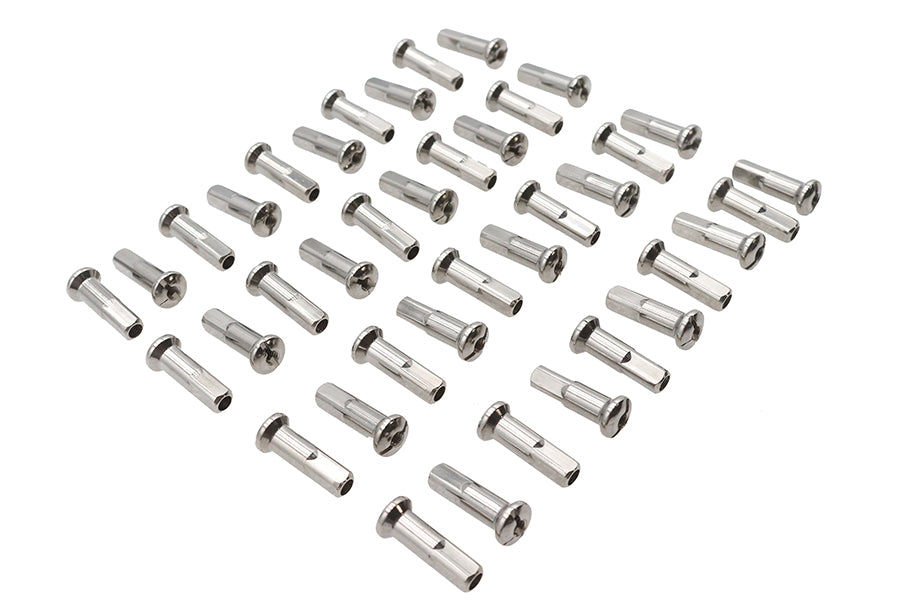 HARLEY 40-teiliges Speichennippel-Set Chrom, für 0- Vorderrad oder Hinterrad