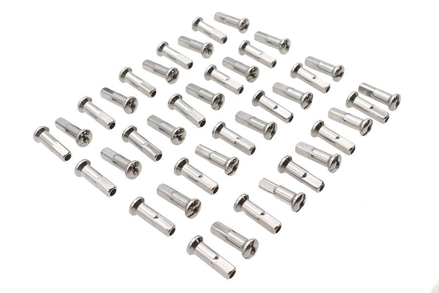 HARLEY Speichennippel-Set, 40-teilig, Edelstahl, passend für 0- Vorderrad oder Hinterrad,