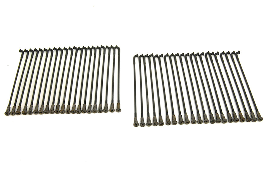 HARLEY Parkerized 18 Zoll Speichen-Set passend für 1936-1952 EL, 1941-1965 FL,