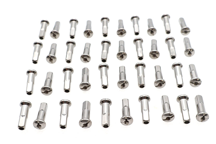 HARLEY Speiche 40-teiliger Chrom-Nippel-Satz passt 0- vorne oder hinten,