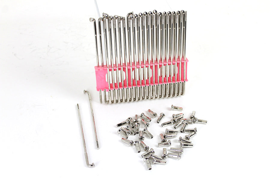 HARLEY vernickelter 16-Zoll-Speichensatz passend für 1941-1984 FL, 1936-1940 EL, 1971-1984 FX, hinten 1984-