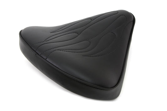 HARLEY Black Solo Seat with Flame Stitch Large fits 0-  Custom,