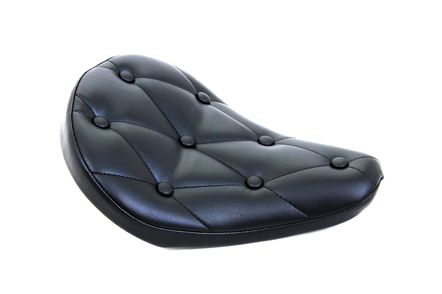 HARLEY Black Vinyl Solo Seat with Buttons fits 0-  Custom,