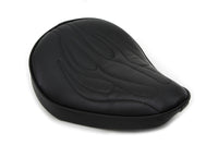 HARLEY Black Solo Seat with Flame Stitch fits 0-  Custom,