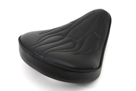 HARLEY Black Solo Seat with Flame Stitch fits 0-  Custom,