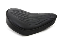 HARLEY Black Solo Seat with Flame Stitch fits 0-  Custom,