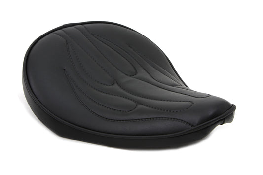 HARLEY Black Solo Seat with Flame Stitch Small fits 0-  Custom,