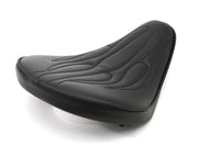 HARLEY Black Solo Seat with Flame Stitch Small fits 0-  Custom,