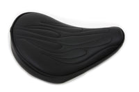 HARLEY Black Solo Seat with Flame Stitch Small fits 0-  Custom,