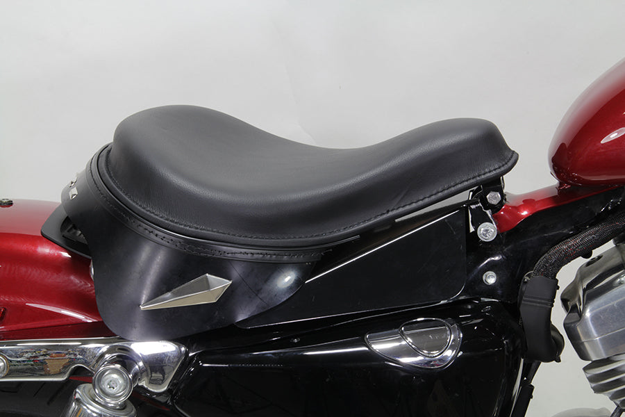 HARLEY Black Leather Metro Police Solo Seat fits 0-  Custom,