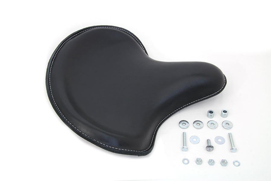 HARLEY Black Leather Solo Seat fits 1936-1940 EL,  1941-1984 FL,  1929-1952 WL,  1930-1936 VL,  1937-1948 UL,  1937-1972 G,