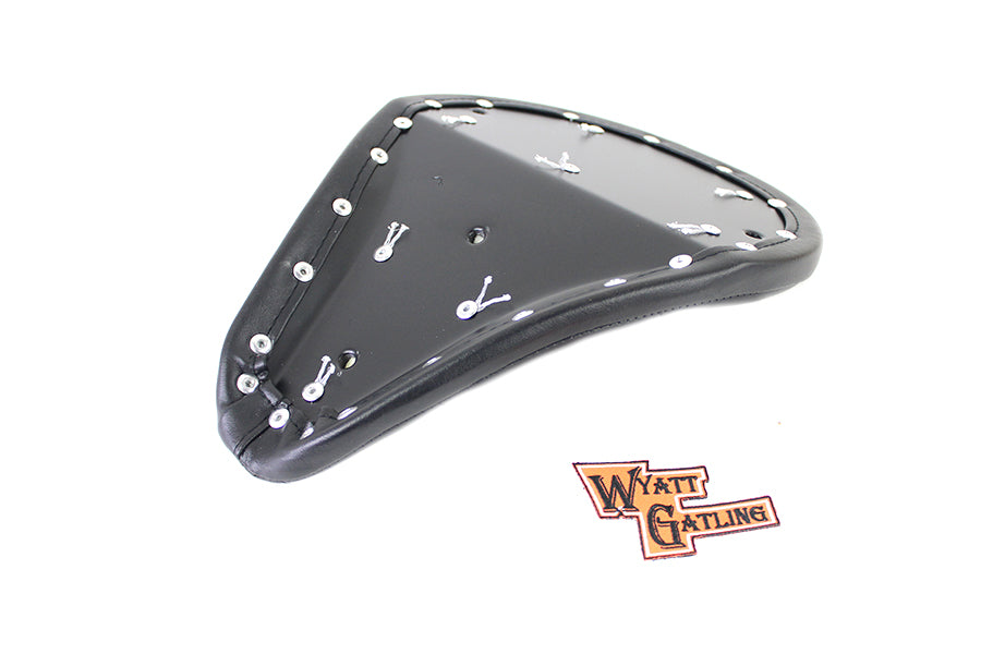 HARLEY Black Vinyl Solo Seat with Buttons fits 0-  Custom,