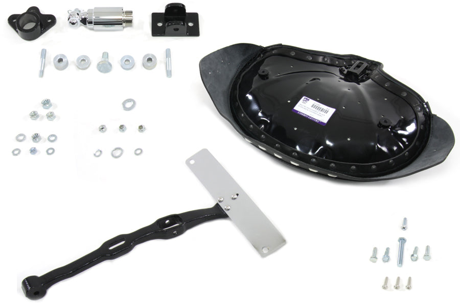 HARLEY Black Police Solo Seat Kit fits 1984-1999 FXST,  1986-1999 FLST,  1984-1999 FXST,