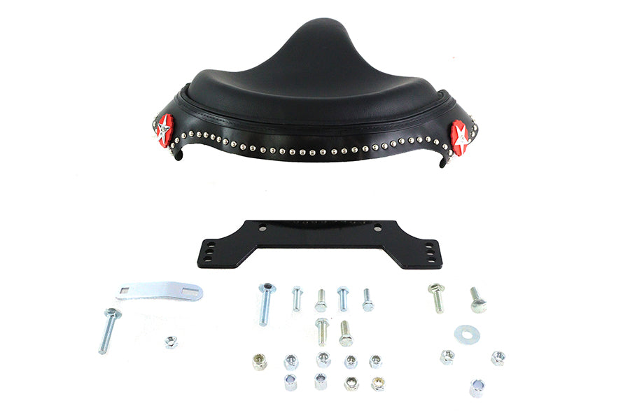 HARLEY Black Leather Police Solo Seat Kit fits 2009-UP FLTP,  2022-UP FLHK,