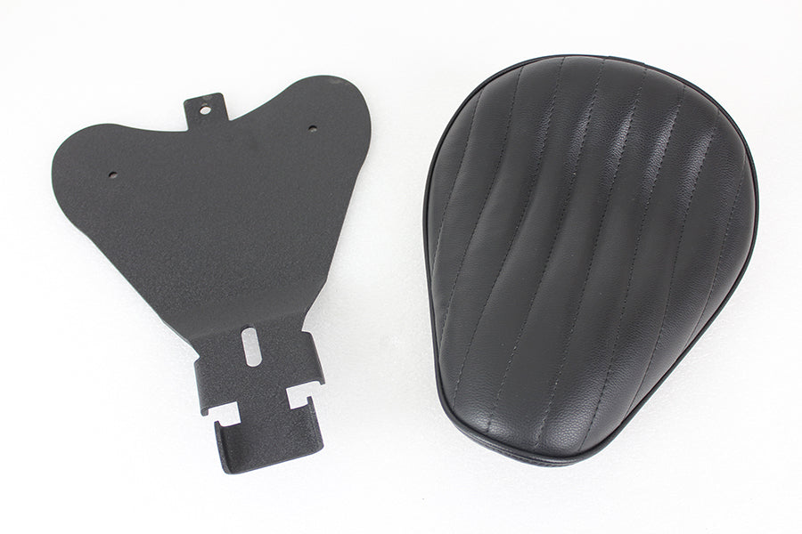 HARLEY Bates Solid Mount Solo Seat Black Leather fits 2004-UP XL,