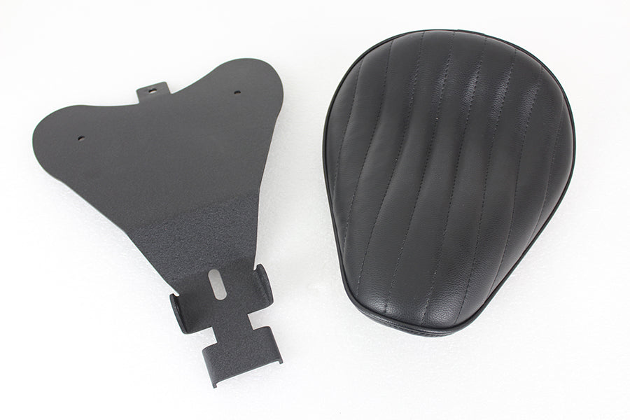 HARLEY Bates Solid Mount Solo Seat Black Leather fits 2004-UP XL,