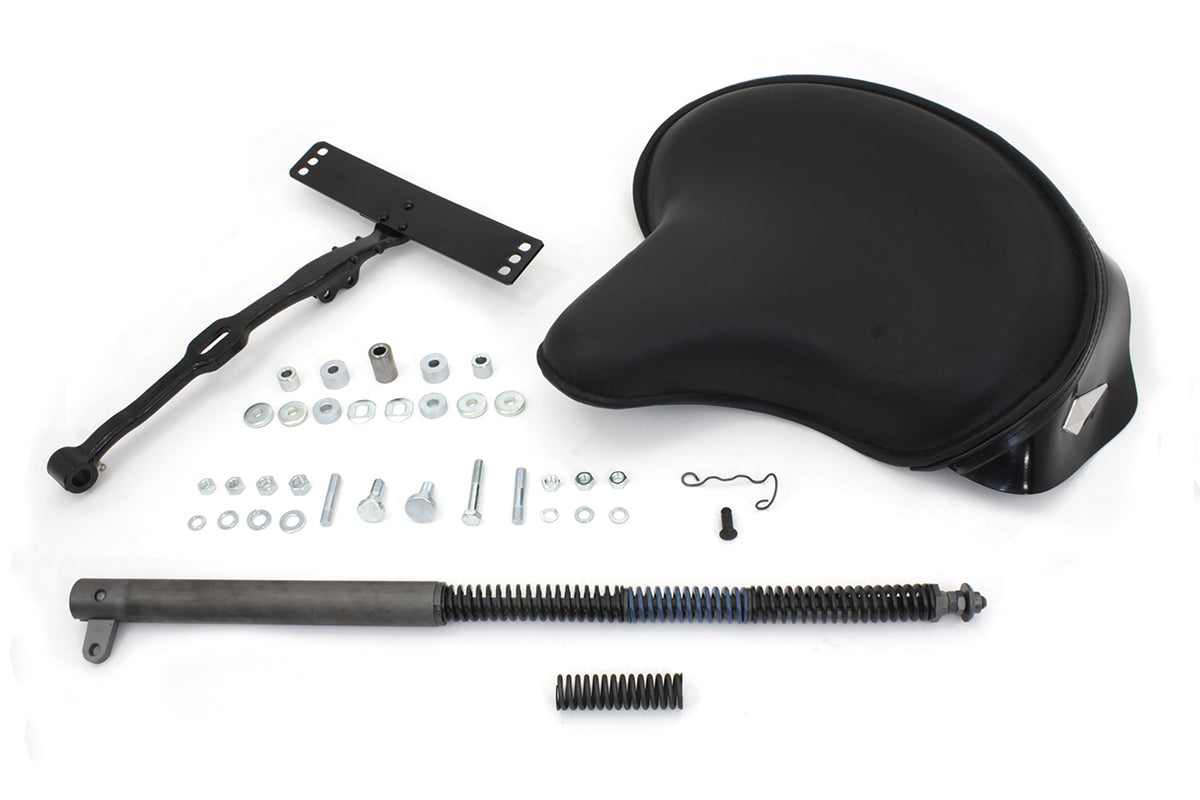 HARLEY Black Leather Deluxe Solo Seat Kit fits 1965-1980 FL,