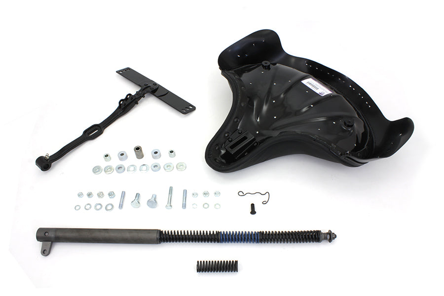 HARLEY Black Leather Deluxe Solo Seat Kit fits 1965-1980 FL,