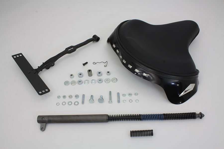 HARLEY Black Leather Deluxe Solo Seat Kit fits 1965-1980 FL,