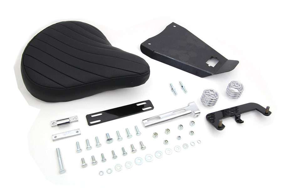 HARLEY Black Leather Solo Seat With Mount Kit fits 1982-2003 XL,