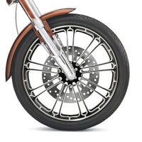 Custom Chrome HARLEY 9 SPOT BLACK ANODIZED 23" X 3.50" FRONT WHEEL NON ABS