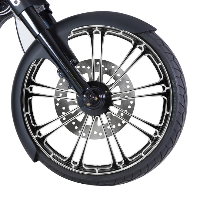 Custom Chrome HARLEY 9 SPOT BLACK ANODIZED 26" X 3.50" FRONT WHEEL NON ABS