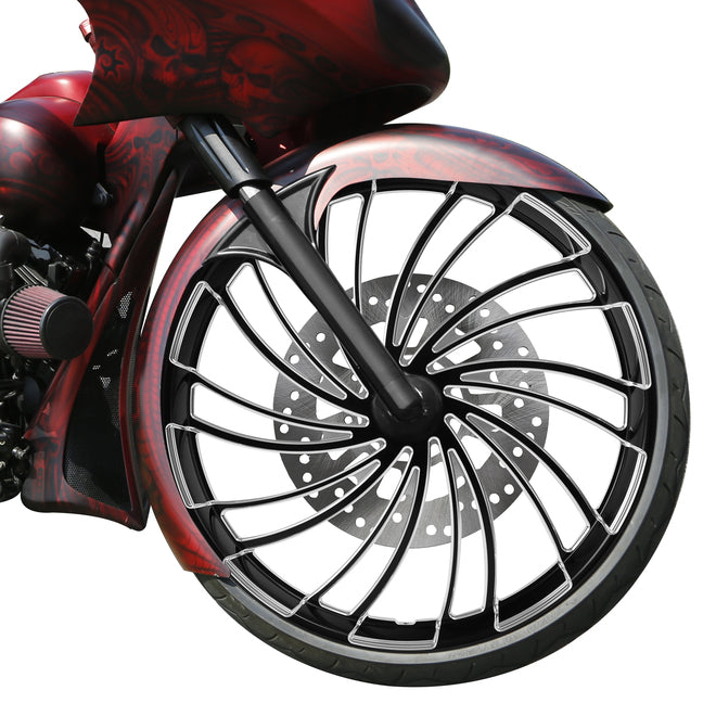 Custom Chrome HARLEY TWISTER BLACK ANODIZED 30" X 3.50" FRONT WHEEL NON ABS