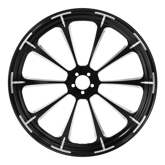 Custom Chrome HARLEY BLACK DALIA BLACK ANODIZED 21" X 3.5" FRONT WHEEL NON ABS