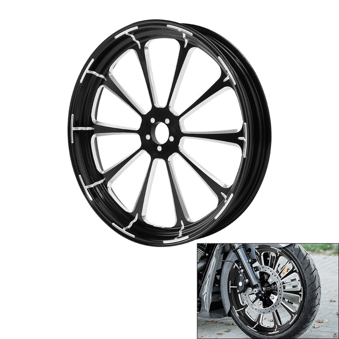 Custom Chrome HARLEY BLACK DALIA BLACK ANODIZED 21" X 3.5" FRONT WHEEL NON ABS