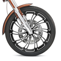 Custom Chrome HARLEY THE DUKE BLACK ANODIZED 23" X 3.5" FRONT WHEEL NON ABS