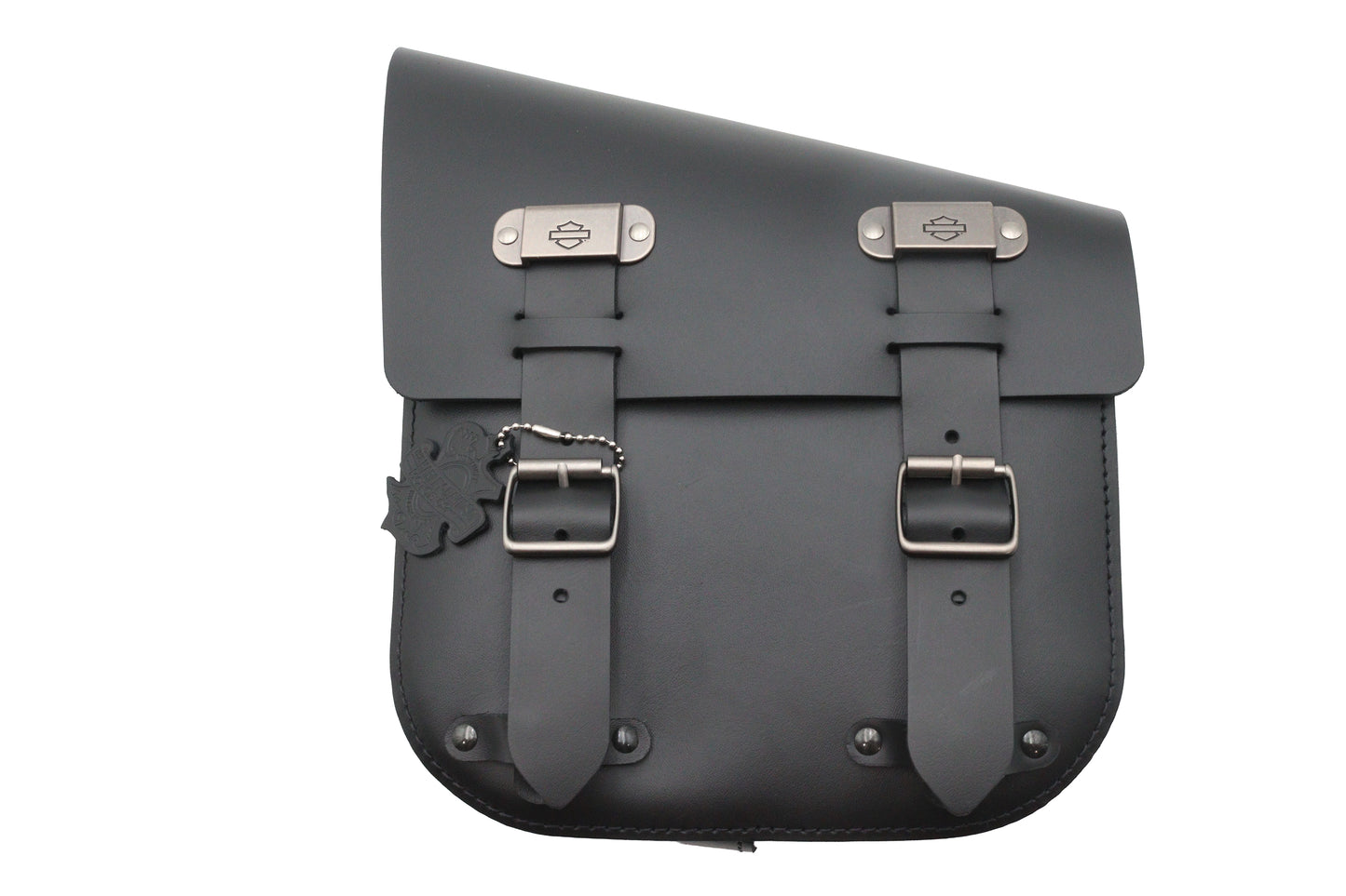 HARLEY Black Leather Two Buckle Saddlebag Fits 2000-UP FLST,   2000-UP FXST,