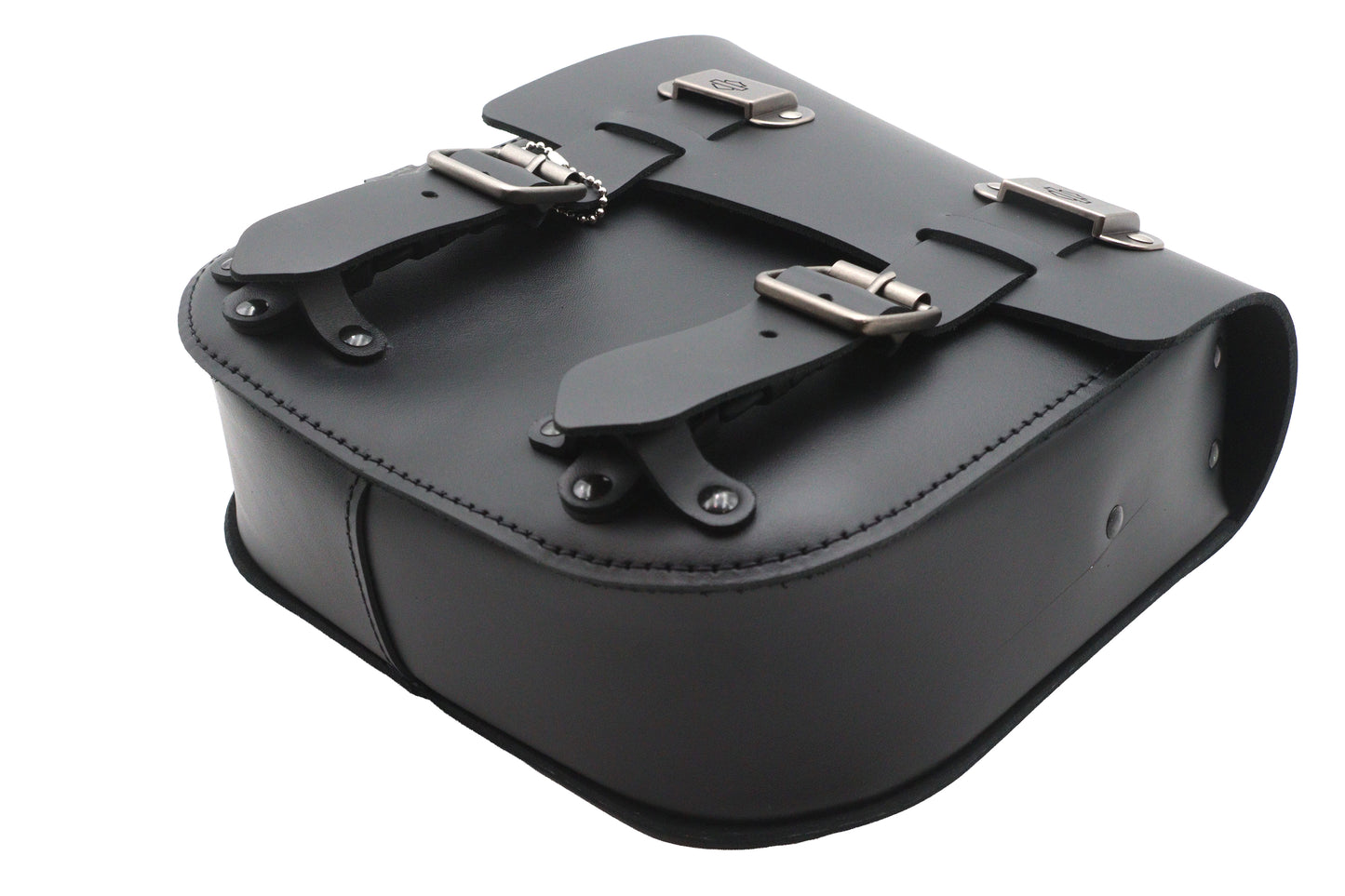 HARLEY Black Leather Two Buckle Saddlebag Fits 2000-UP FLST,   2000-UP FXST,