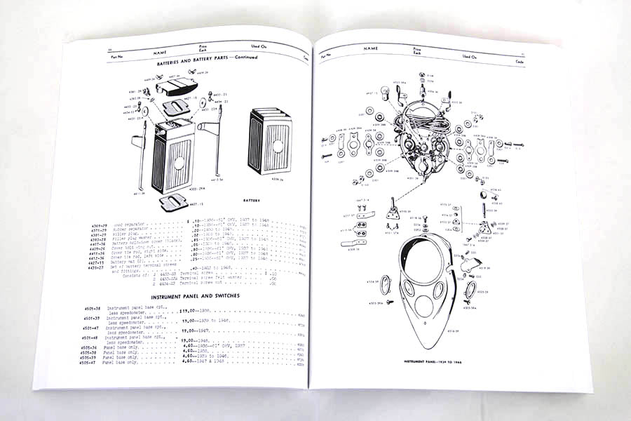 HARLEY Knucklehead and Flathead Ersatzteilkatalog Passend für 1941-1947 FL, 1936-1940 EL, 1937-1948 UL