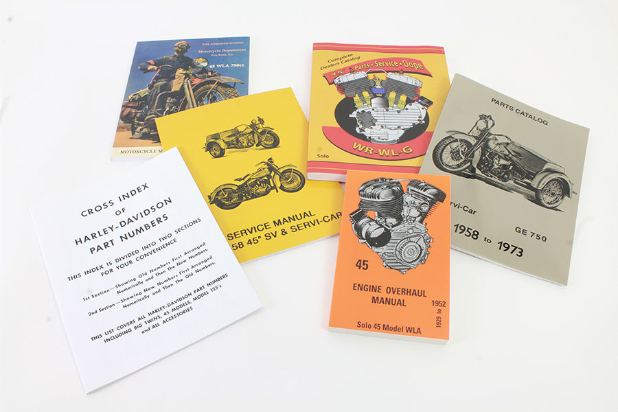 HARLEY 45 WL-G Handbuch-Set Passend für 1940-1958 G, 1936-1952 W, 1929-1952 WL, 1941-1944 WLA,
