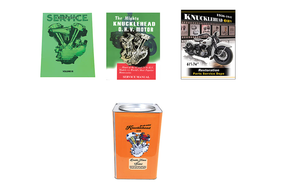 HARLEY Knucklehead Service- und Teilebuch-Set Passend für 1940-1956 FL, 1936-1947 EL, 1937-1948 UL,