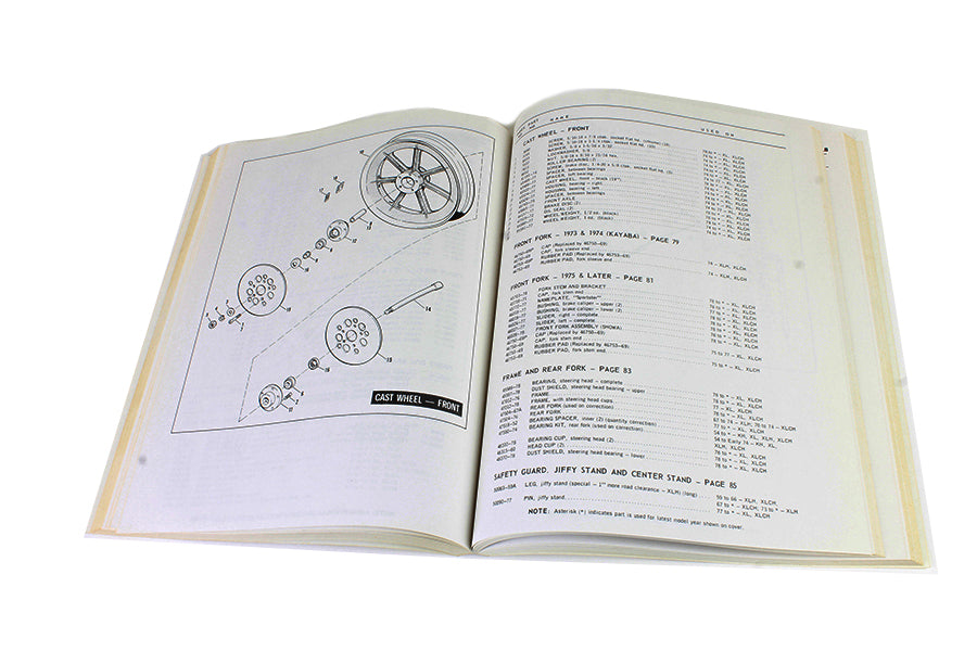 HARLEY AMF Teilekatalog Passend für 1954-1981 XL,