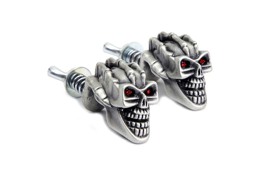 HARLEY Skull with Skeleton Hand License Plate Topper Set fits 0-  All, models