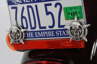 HARLEY Skull on Star License Plate Topper Set fits 0-  All, models