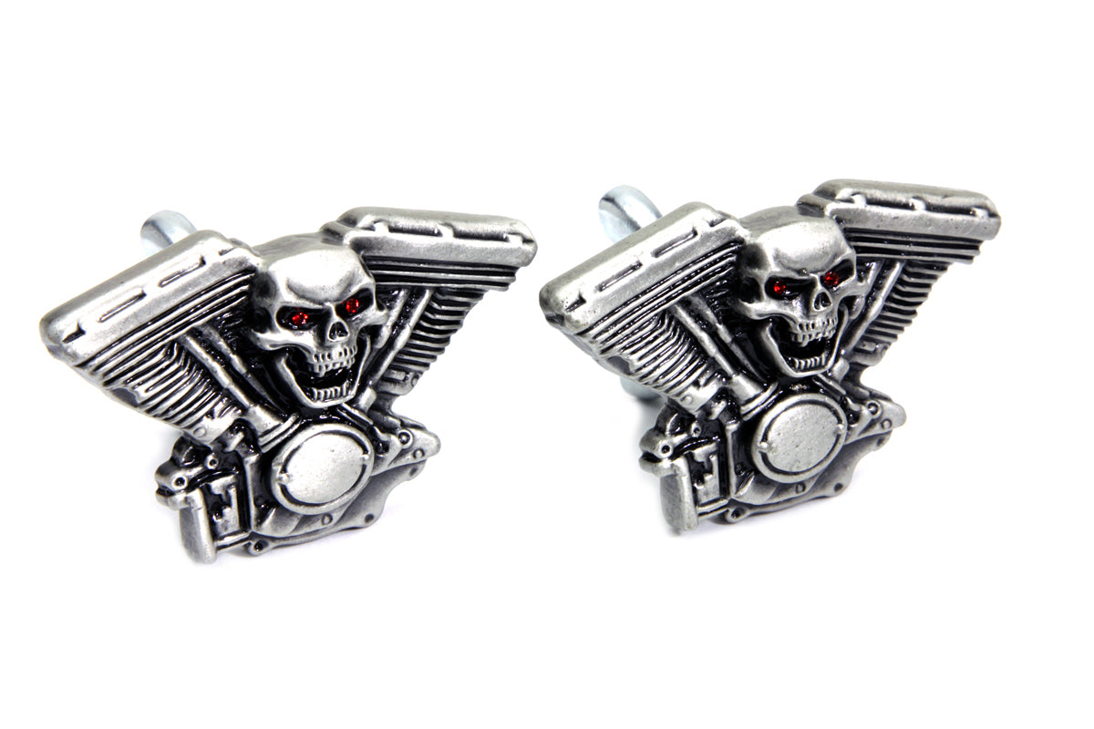HARLEY Skull on Panhead Engine License Plate Topper Set fits 0-  All, models