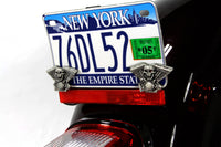 HARLEY Skull on Panhead Engine License Plate Topper Set fits 0-  All, models