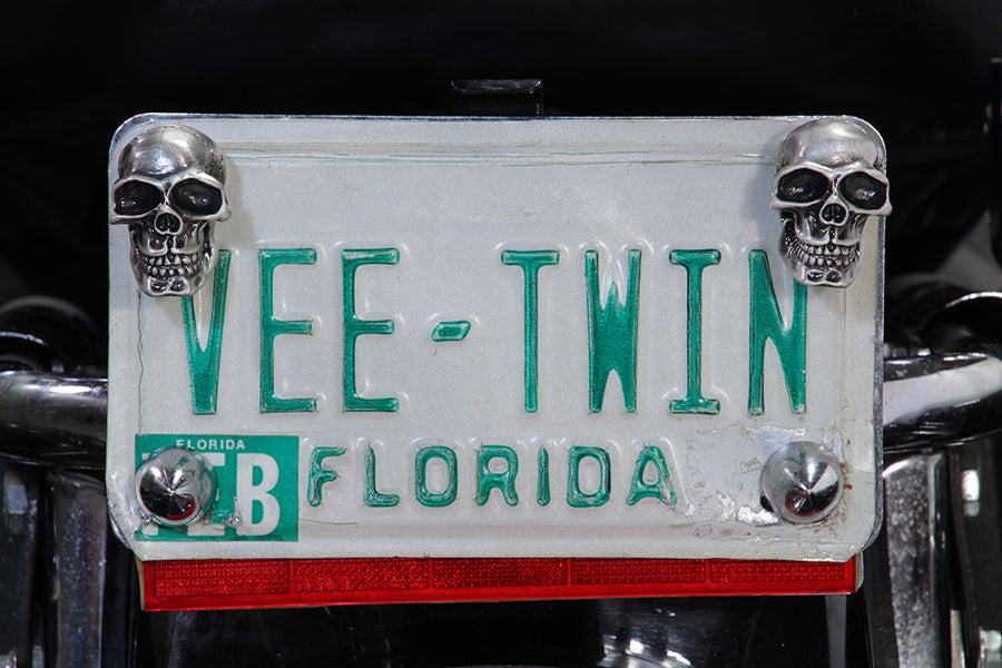 HARLEY Silver Skull License Plate Bolt Set fits 0-  Custom, application