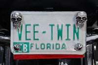 HARLEY Silver Skull License Plate Bolt Set fits 0-  Custom, application