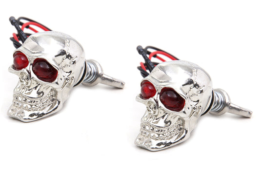 HARLEY Silver Skull License Plate Bolt Set with LED fits 0-  Custom, application