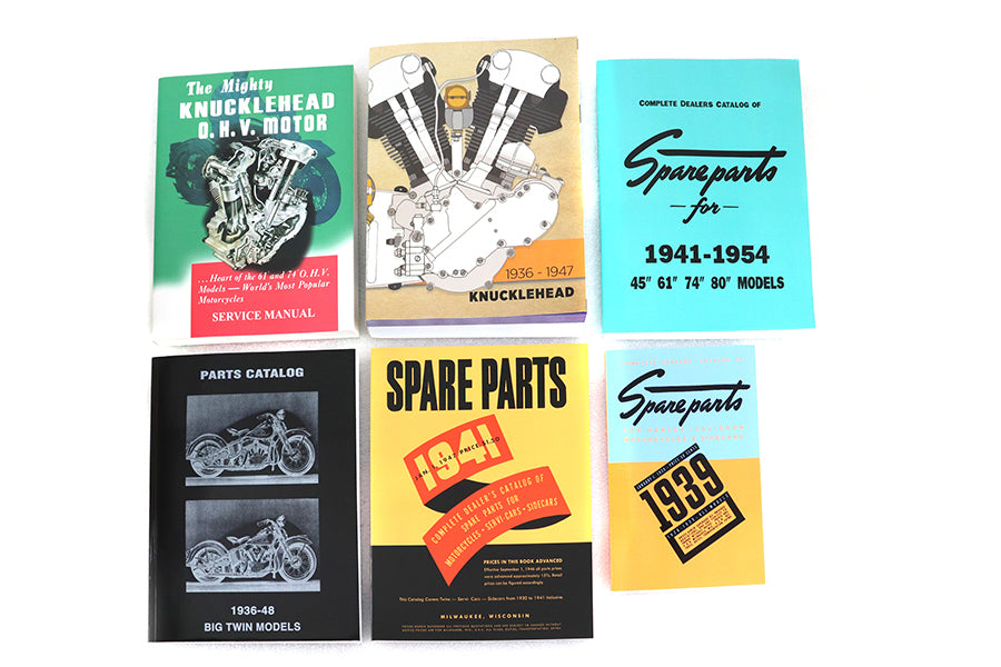 HARLEY Knucklehead 7-teiliges Handbuchset Passend für 1936–1947 EL, 1941–1947 FL,