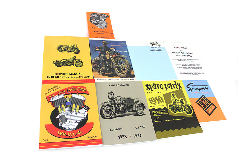 HARLEY 45 WL/G Manual Library Set Fits 1925-1929 J,   1937-1952 W,   1937-1973 G,