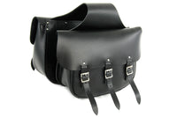 HARLEY Black Leather Three Buckle Saddlebag Set Fits 0-  All, models